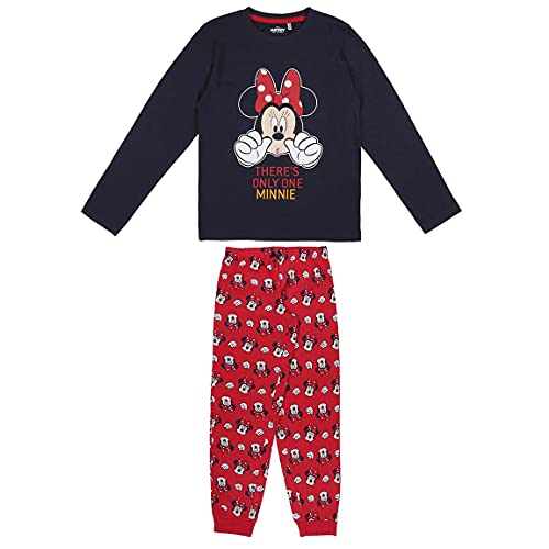 CERDÃ� LIFE'S LITTLE MOMENTS Chica de Minnie Mouse-Pijama de Invierno 100% AlgodÃ³n-Licencia Oficial Disney, Rojo, 10 aÃ±os para NiÃ±as
