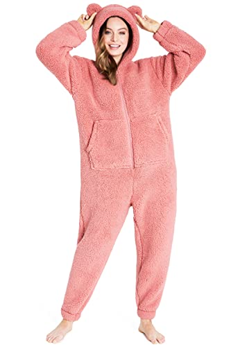 CityComfort Pijama Entero Mujer de Polar Peluche S-XL (M, Rosado Oscuro)